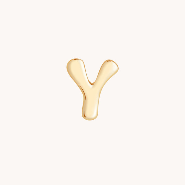 Y Initial Click Charm in Solid Gold