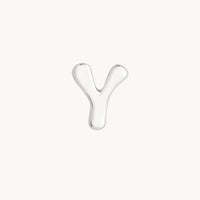 Y Initial Click Charm in Solid White Gold-Astrid & Miyu