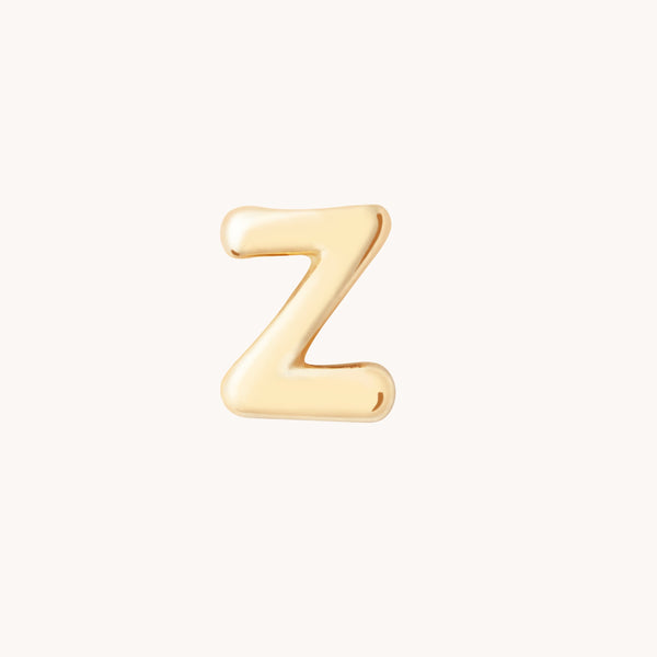 Z Initial Click Charm in Solid Gold
