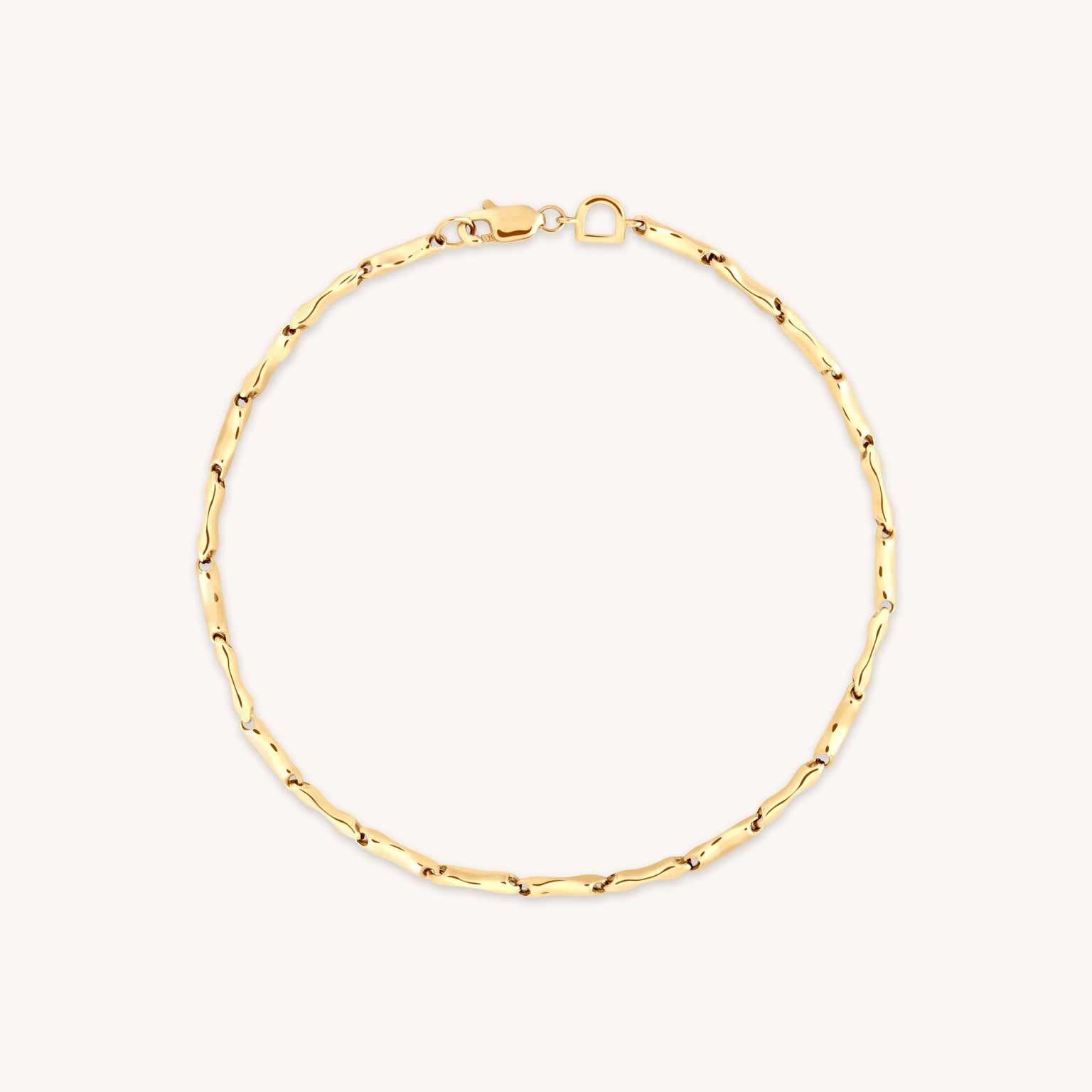 Molten Bar Chain Bracelet in Solid Gold