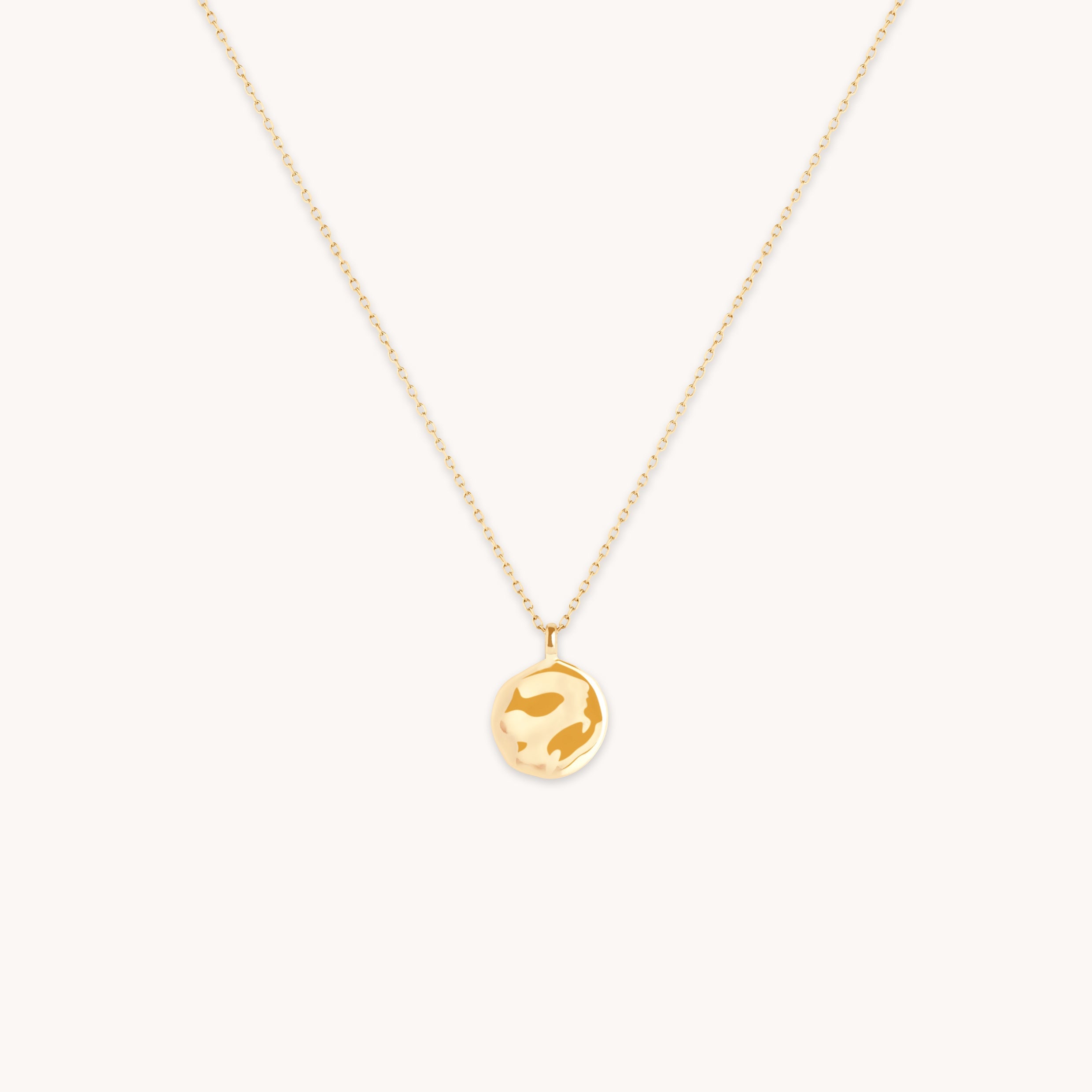 Molten Coin Pendant in Solid Gold