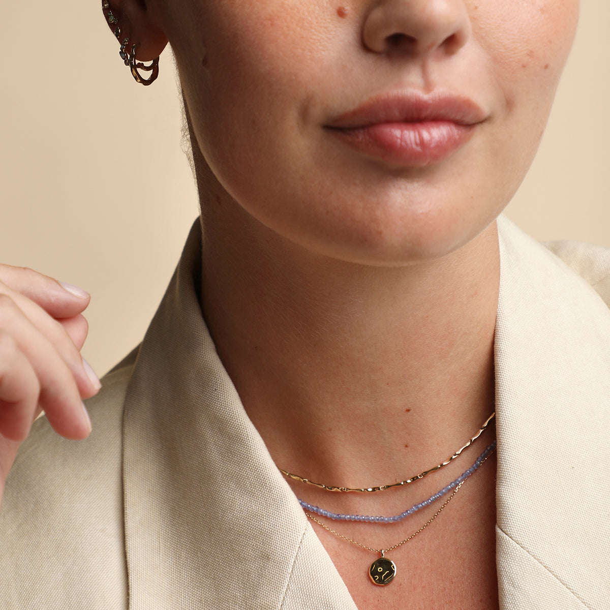 Molten Coin Pendant in Solid Gold