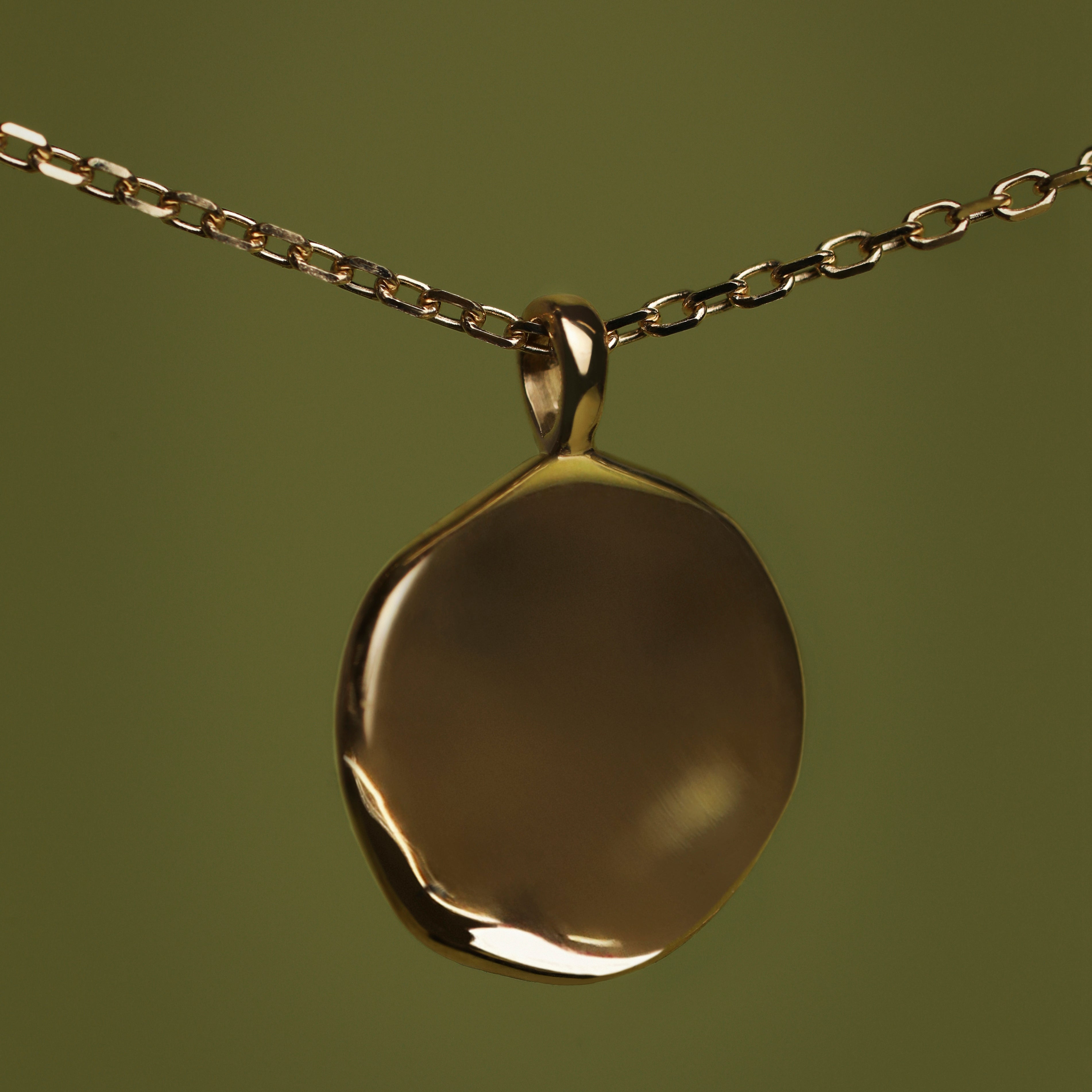 Molten Coin Pendant in Solid Gold