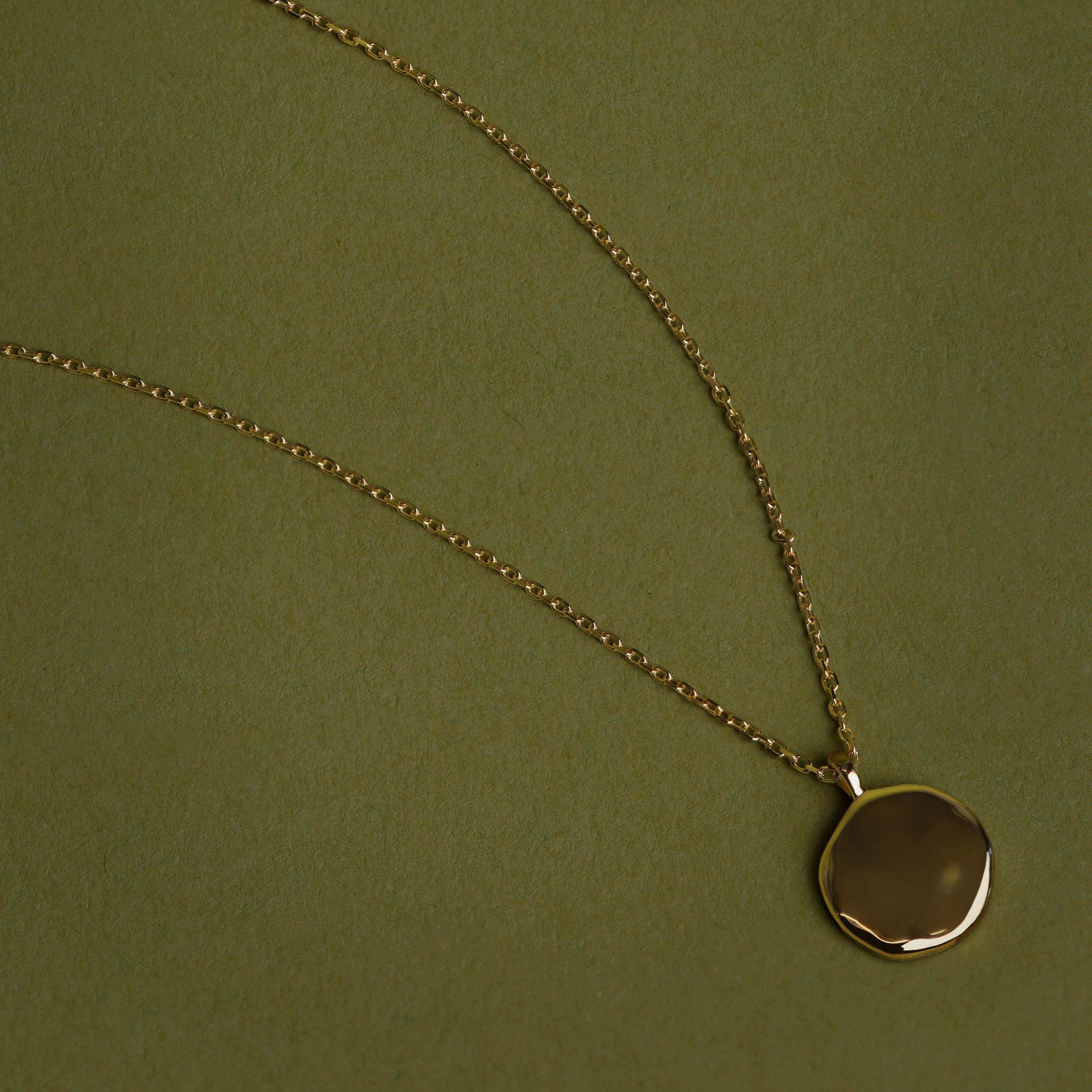 Molten Coin Pendant in Solid Gold