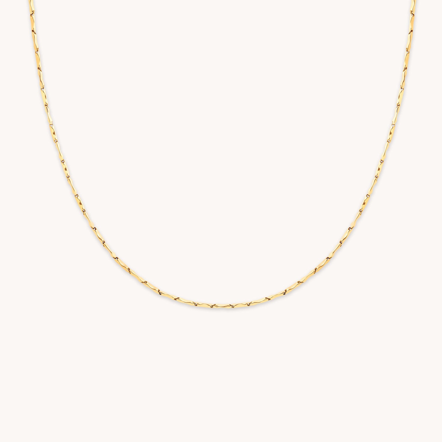Molten Bar Chain Necklace in Solid Gold-Astrid & Miyu