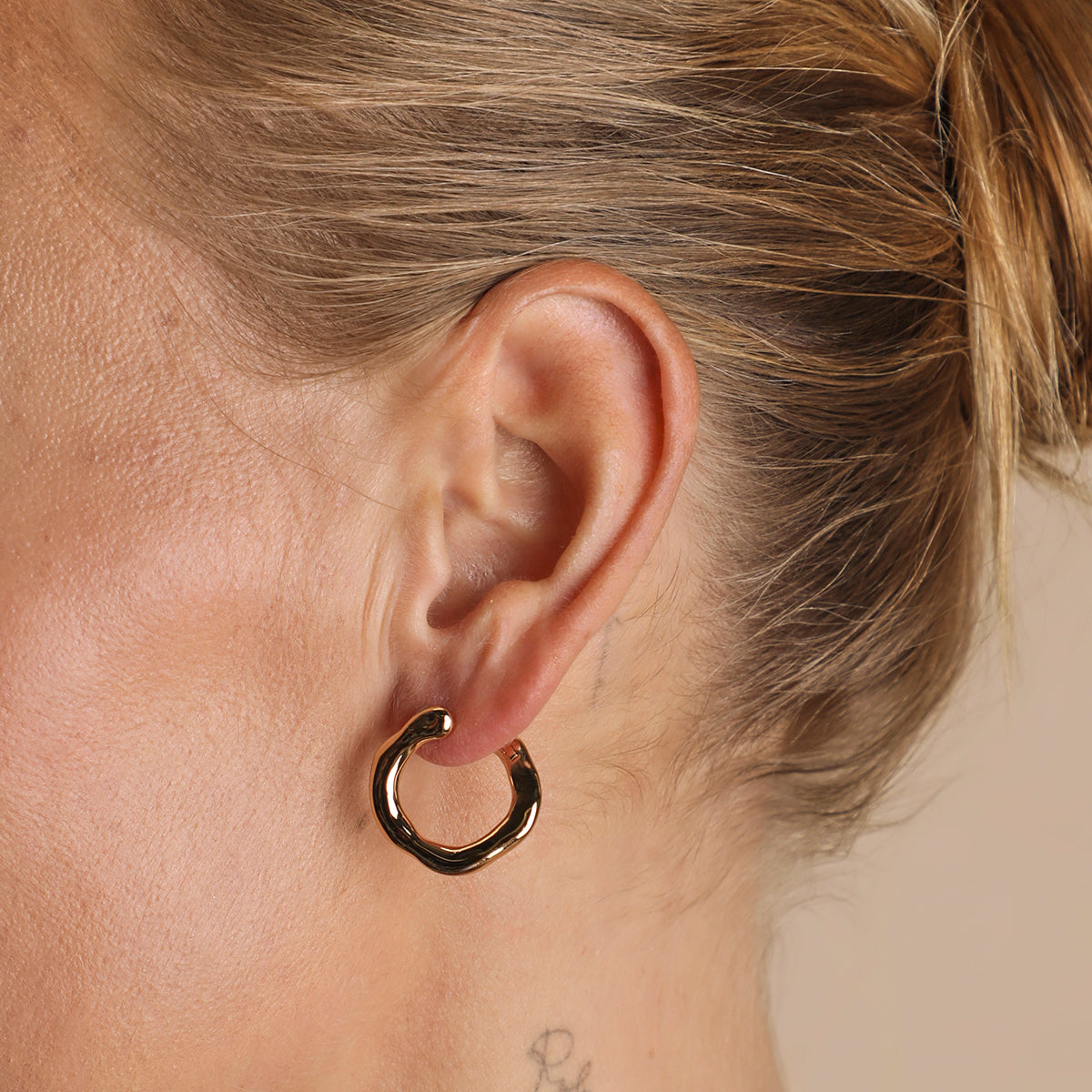 Molten Orbit Large Hoops in Gold