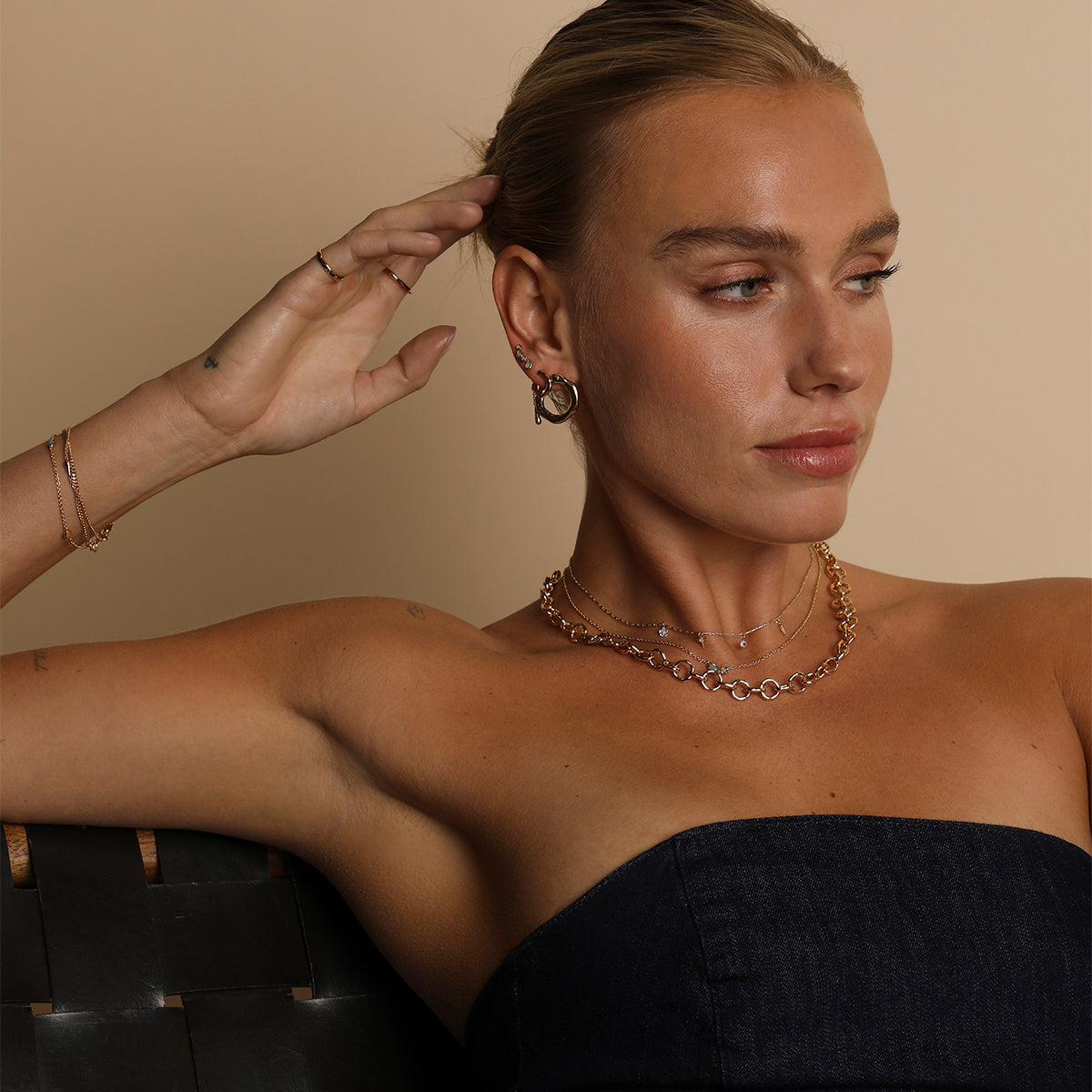 Molten Orbit Large Hoops in Gold