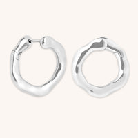 Molten Orbit Large Hoops in Silver-Astrid & Miyu