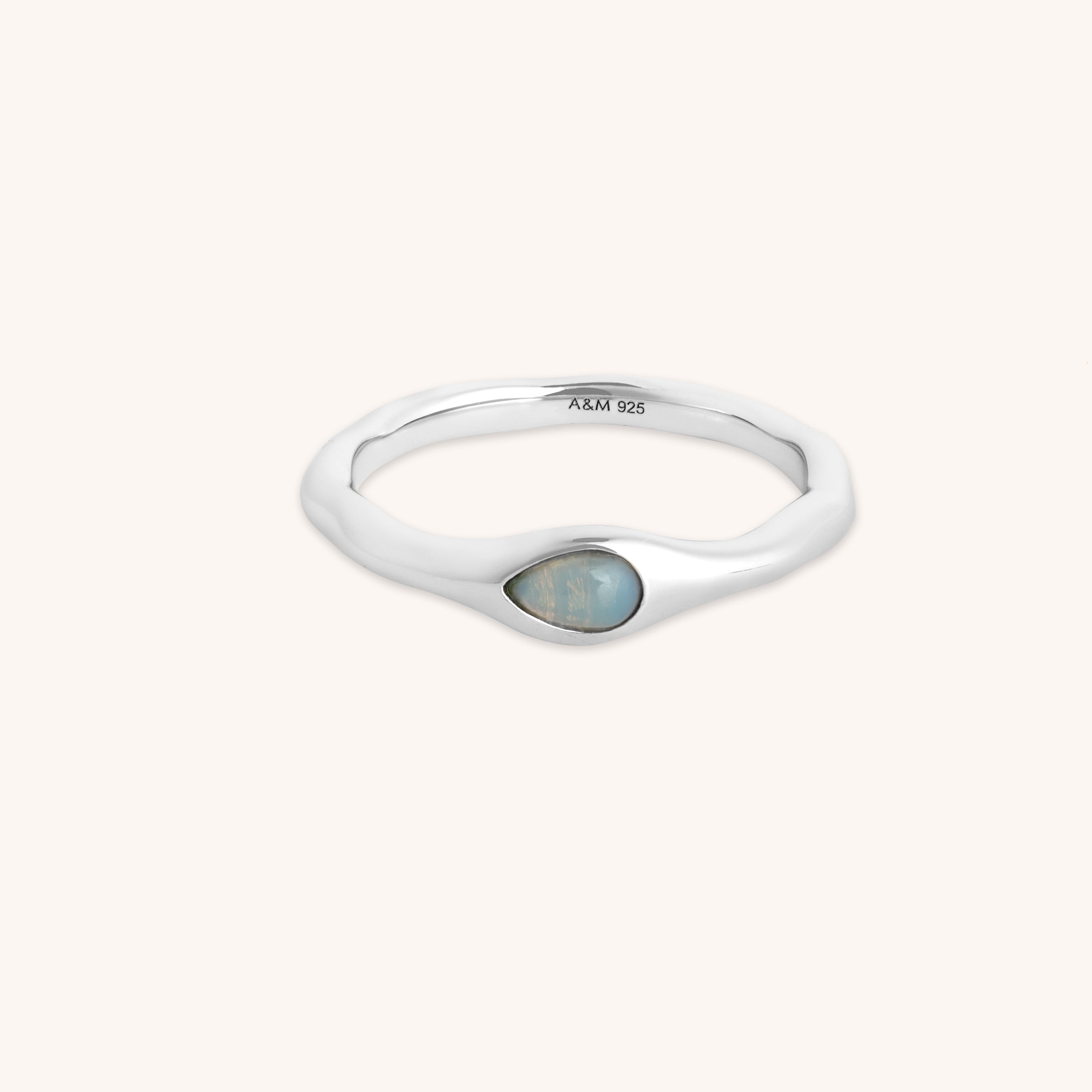 Opal Pear Ring in Silver-Astrid & Miyu