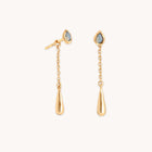 Opal Pear Chain Drop Studs in Gold-Astrid & Miyu