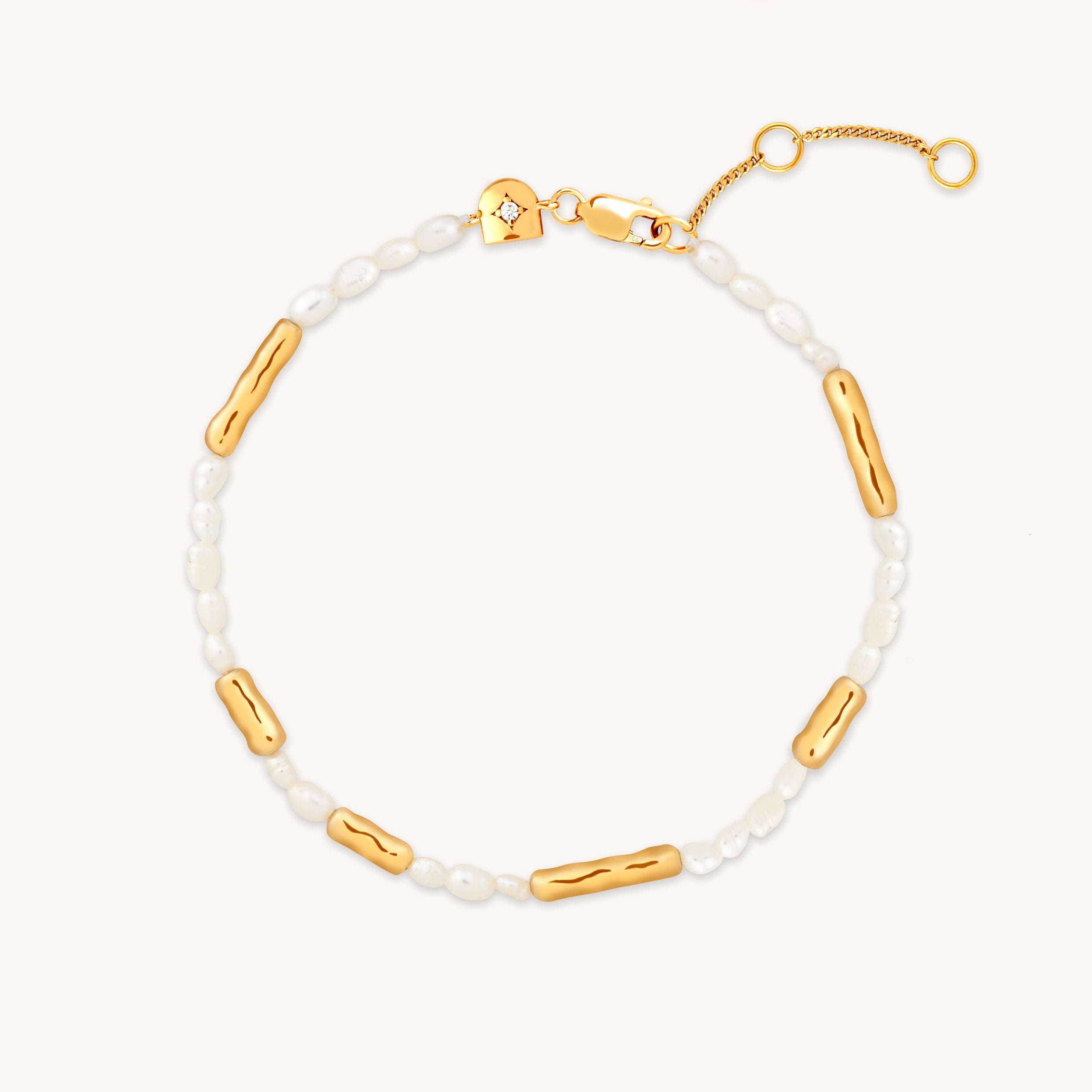 Molten Pearl Bracelet in Gold