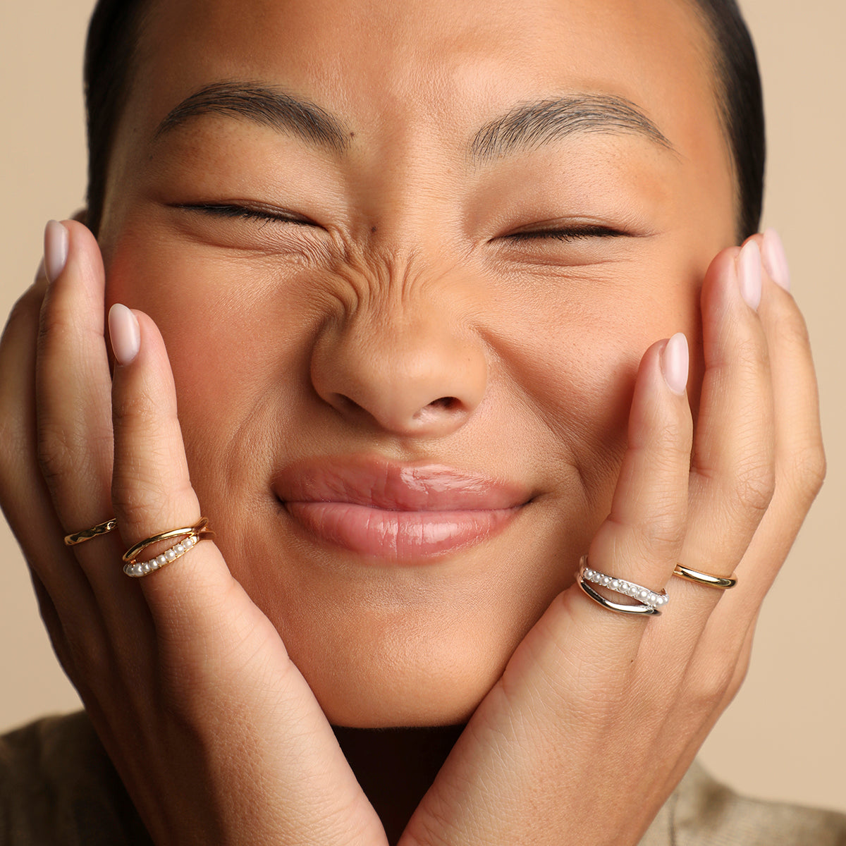 Molten Illusion Pearl Ring in Gold
