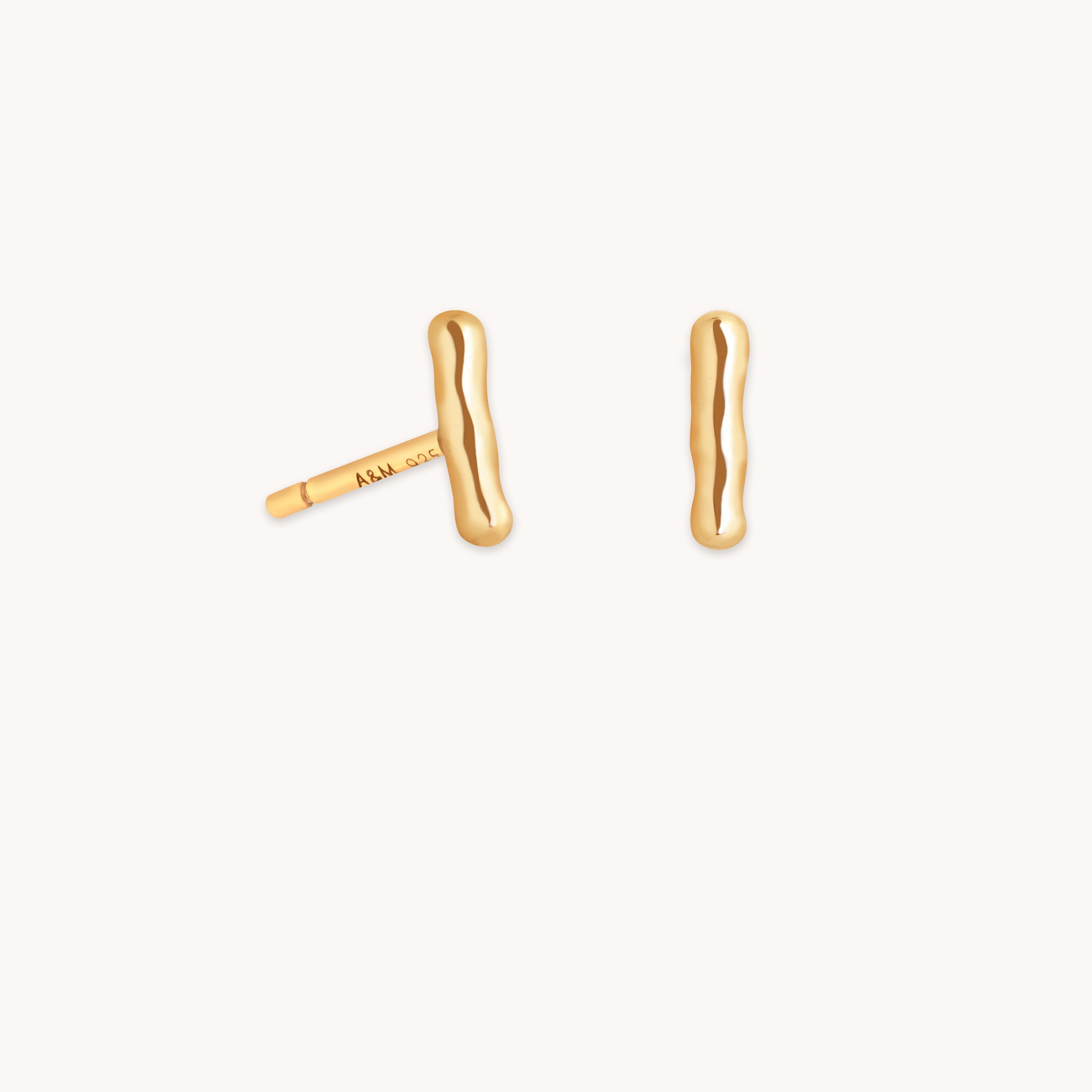 Molten Bar Studs in Gold