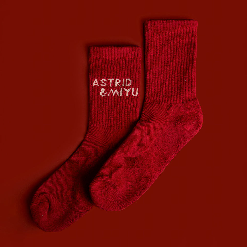 Festive Socks in Red-Astrid & Miyu