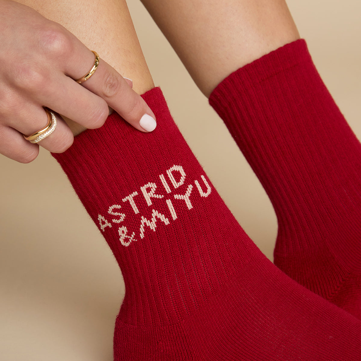 Festive Socks in Red-Astrid & Miyu