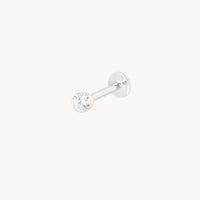 Floating Diamond Large Piercing Stud in Solid White Gold-Astrid & Miyu