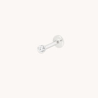 Floating Diamond Small Piercing Stud in Solid White Gold-Astrid & Miyu