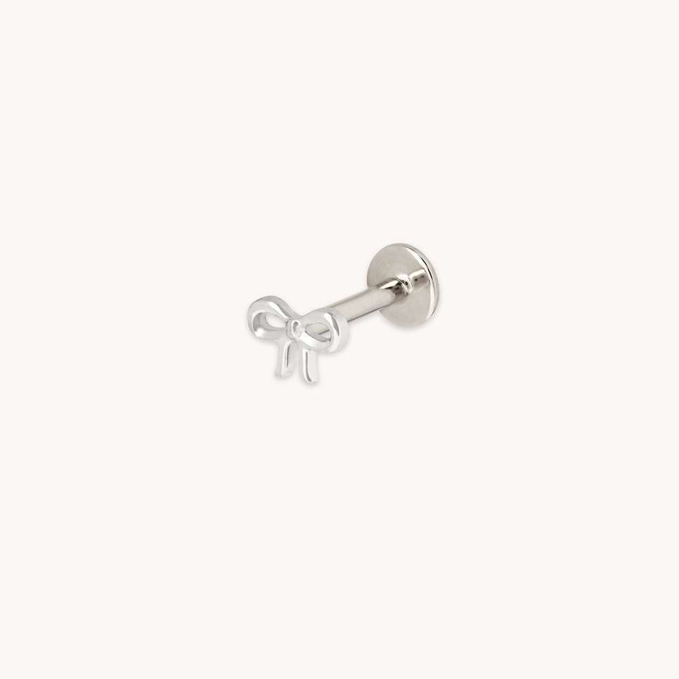 Bow Titanium Piercing Stud in Platinum-Astrid & Miyu