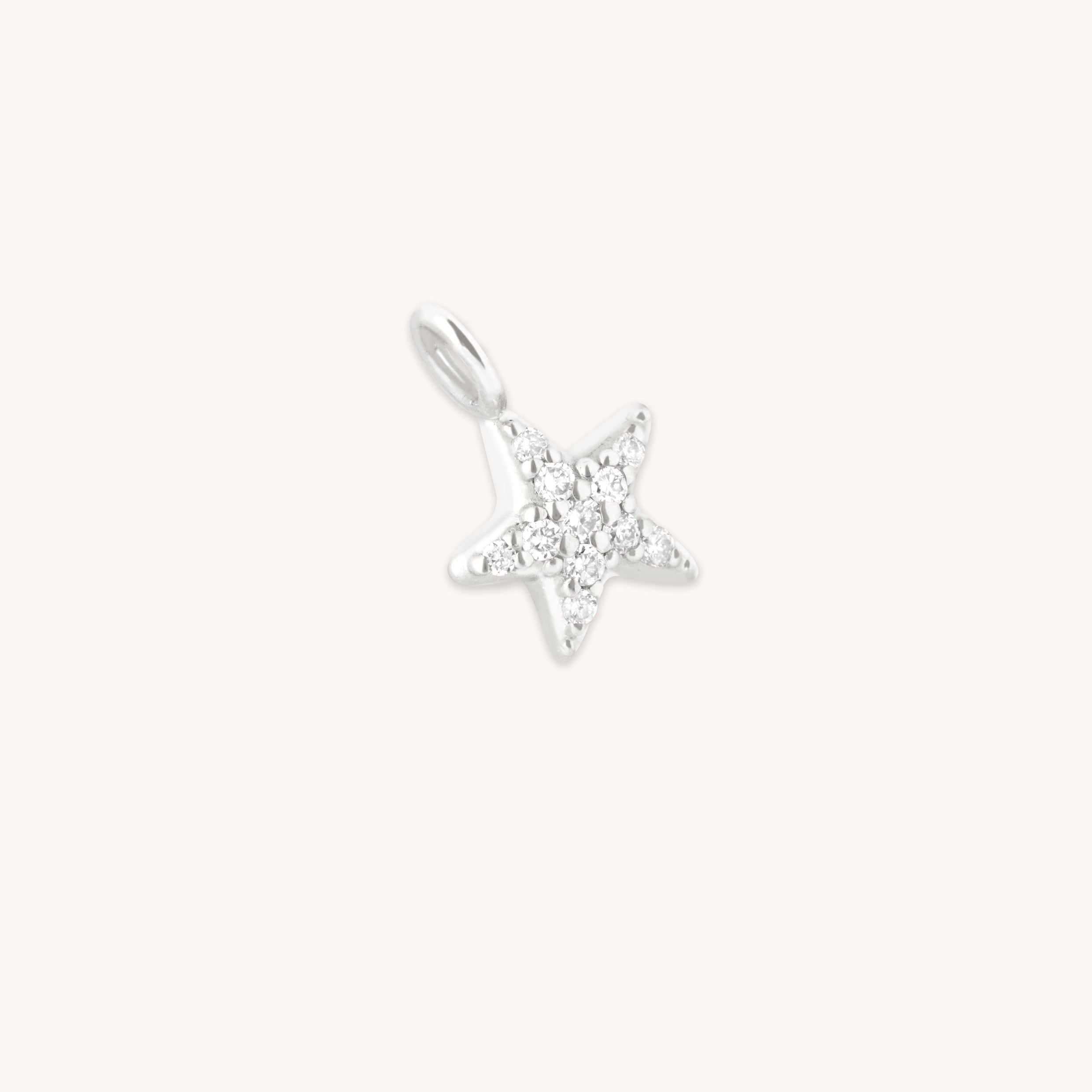 Pavé Star Charm 9k White Gold-Astrid & Miyu