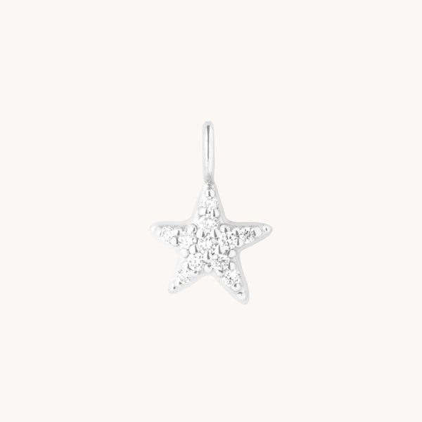 Pavé Star Charm 9k White Gold