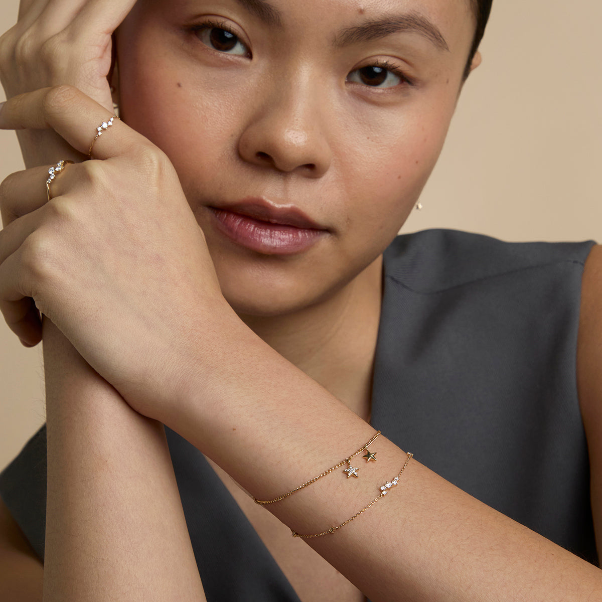 Pavé Star Charm 9k Gold