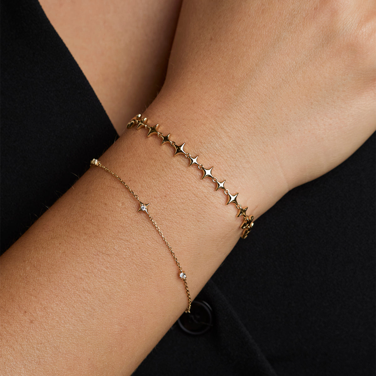 Cosmic Star Chain Bracelet in Gold