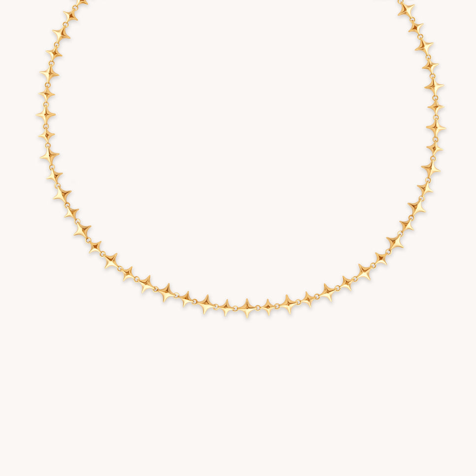Cosmic Star Chain Necklace in Gold