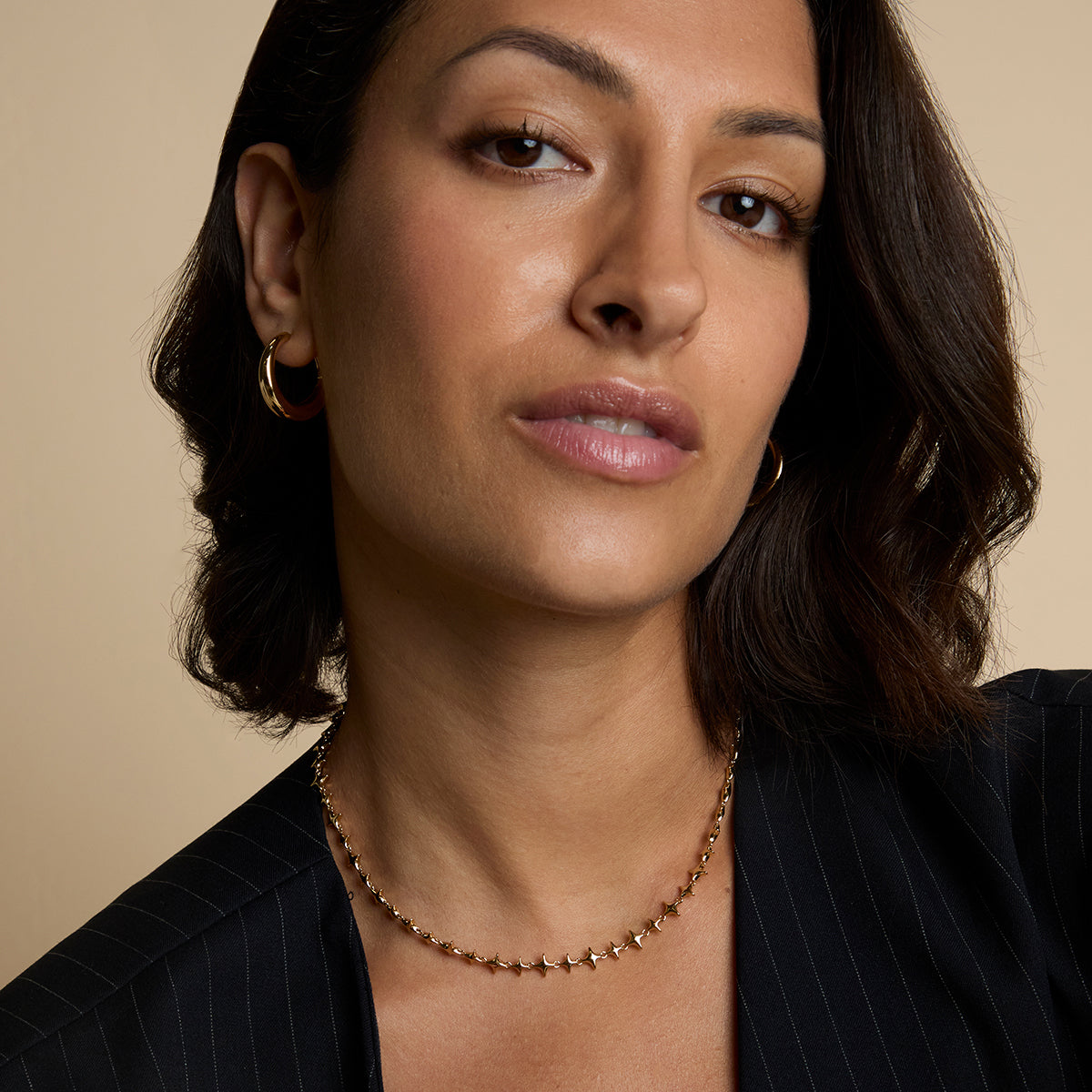 Cosmic Star Chain Necklace in Gold