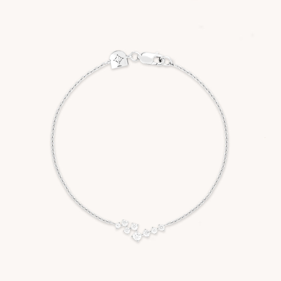 Crystal Scatter Bracelet in Silver
