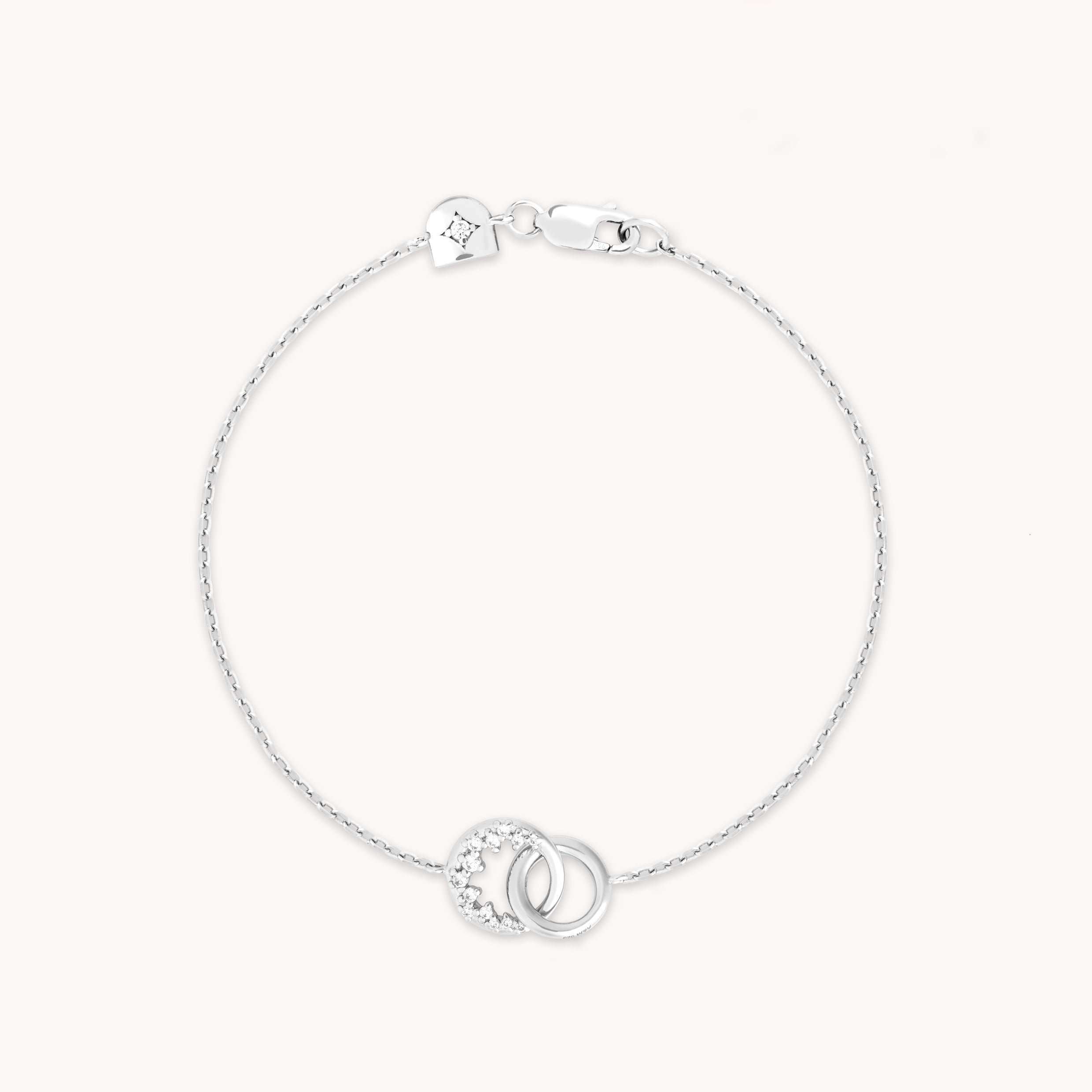 Orbit Crystal Pendant Bracelet in Silver