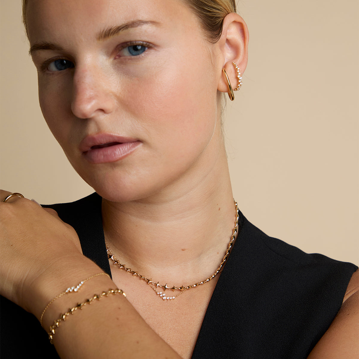 Orbit Dome Studs in Gold