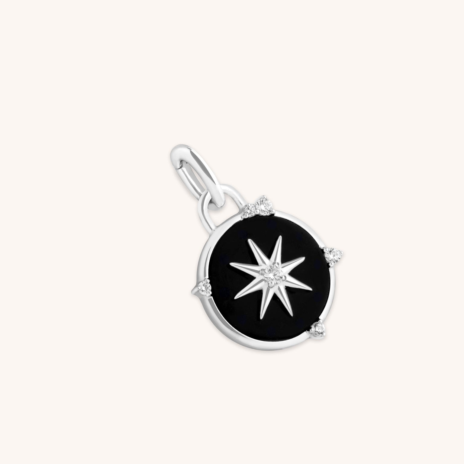 Black Star Clip Charm in Silver