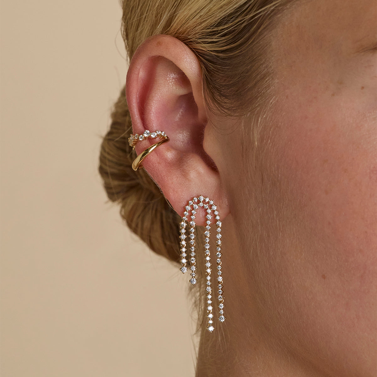 Illusion Spiral Ear Cuff in Gold