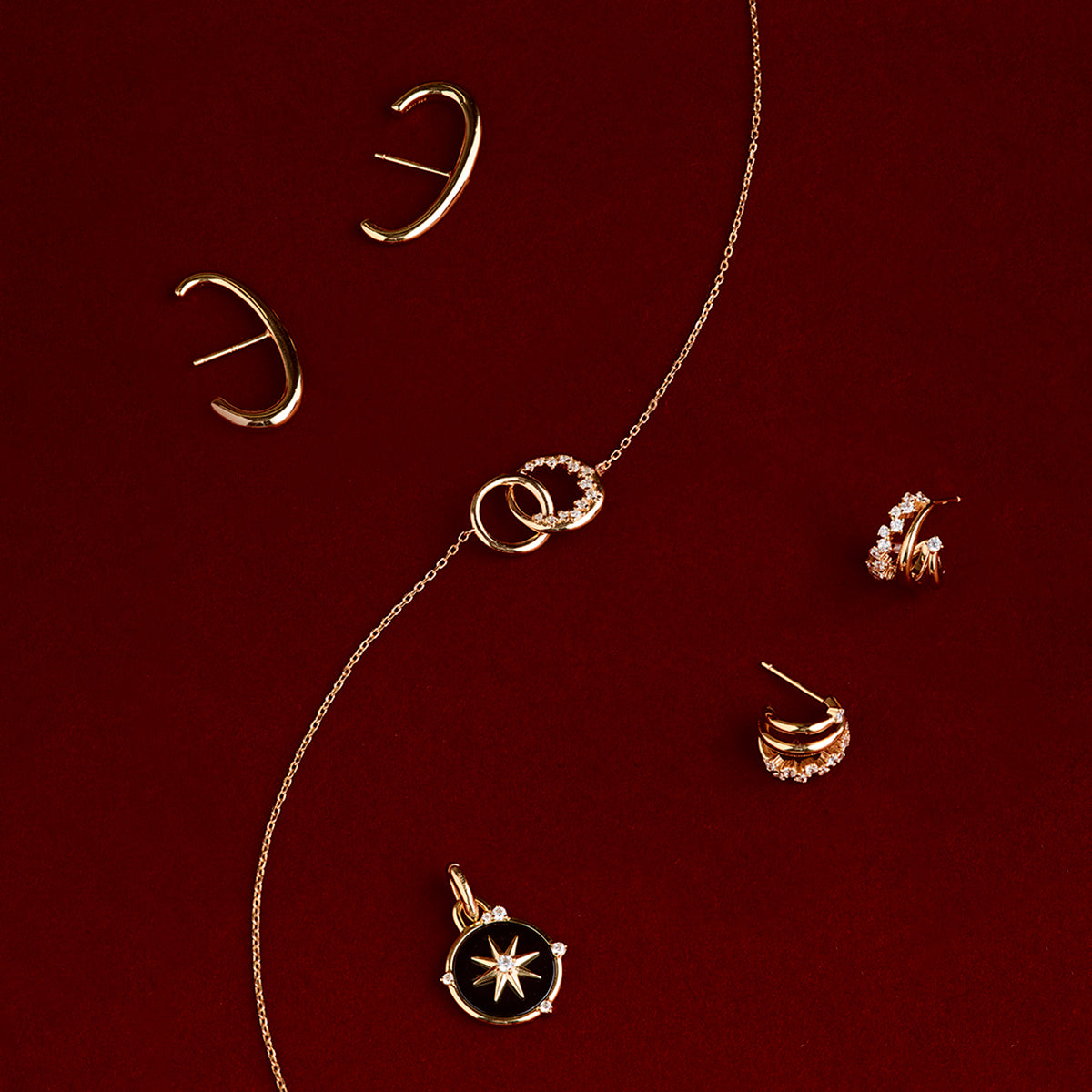 Illusion Spiral Huggies in Gold-Astrid & Miyu