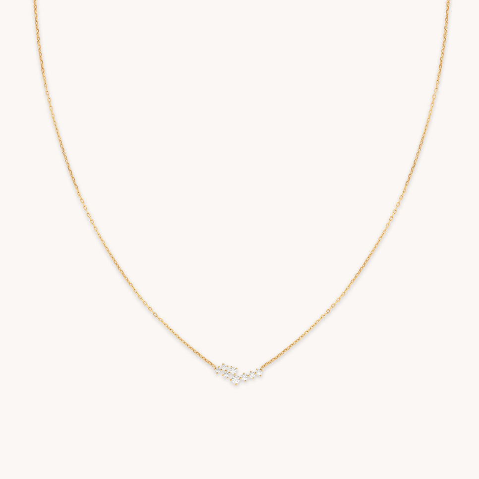 Crystal Scatter Necklace in Gold