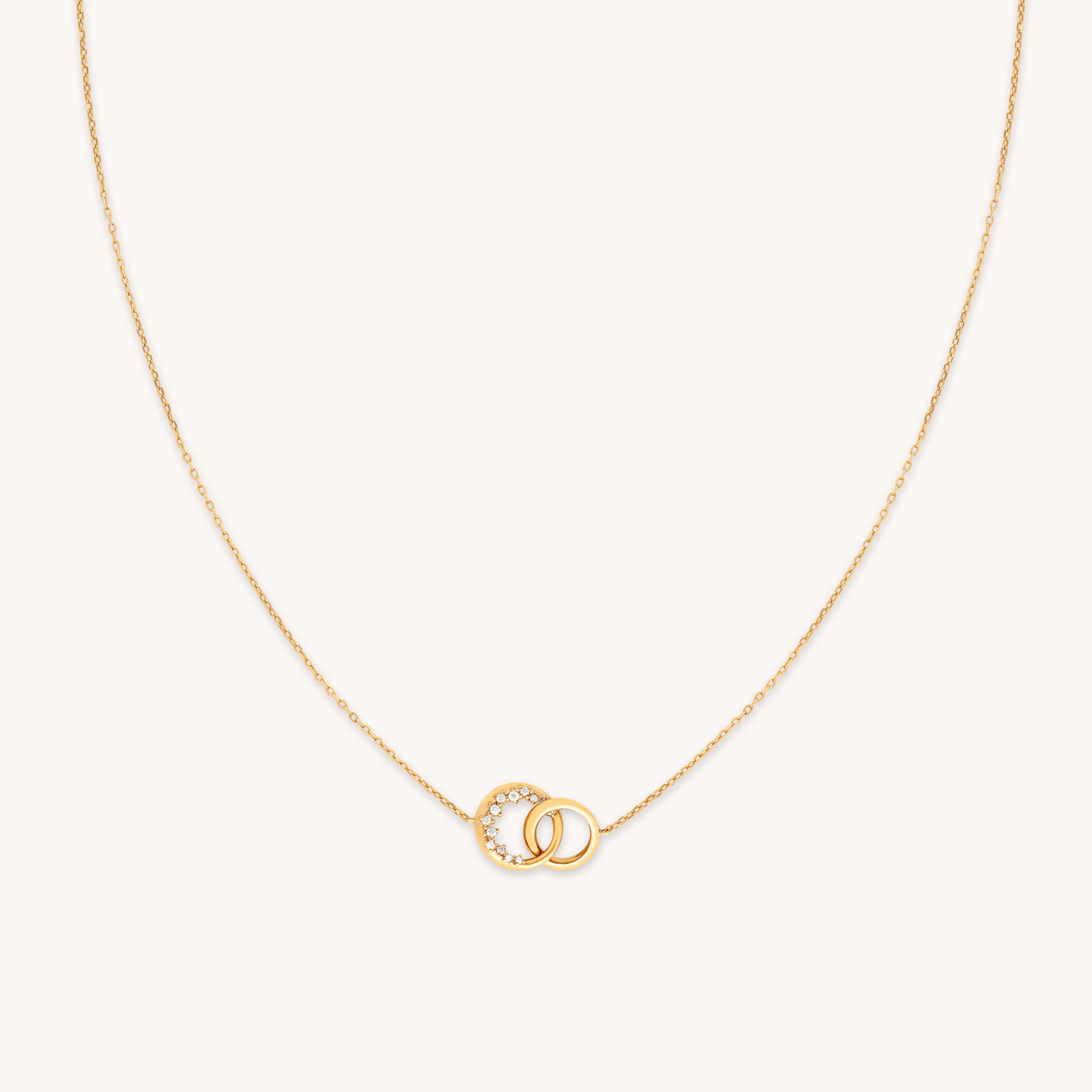Orbit Crystal Pendant Necklace in Gold