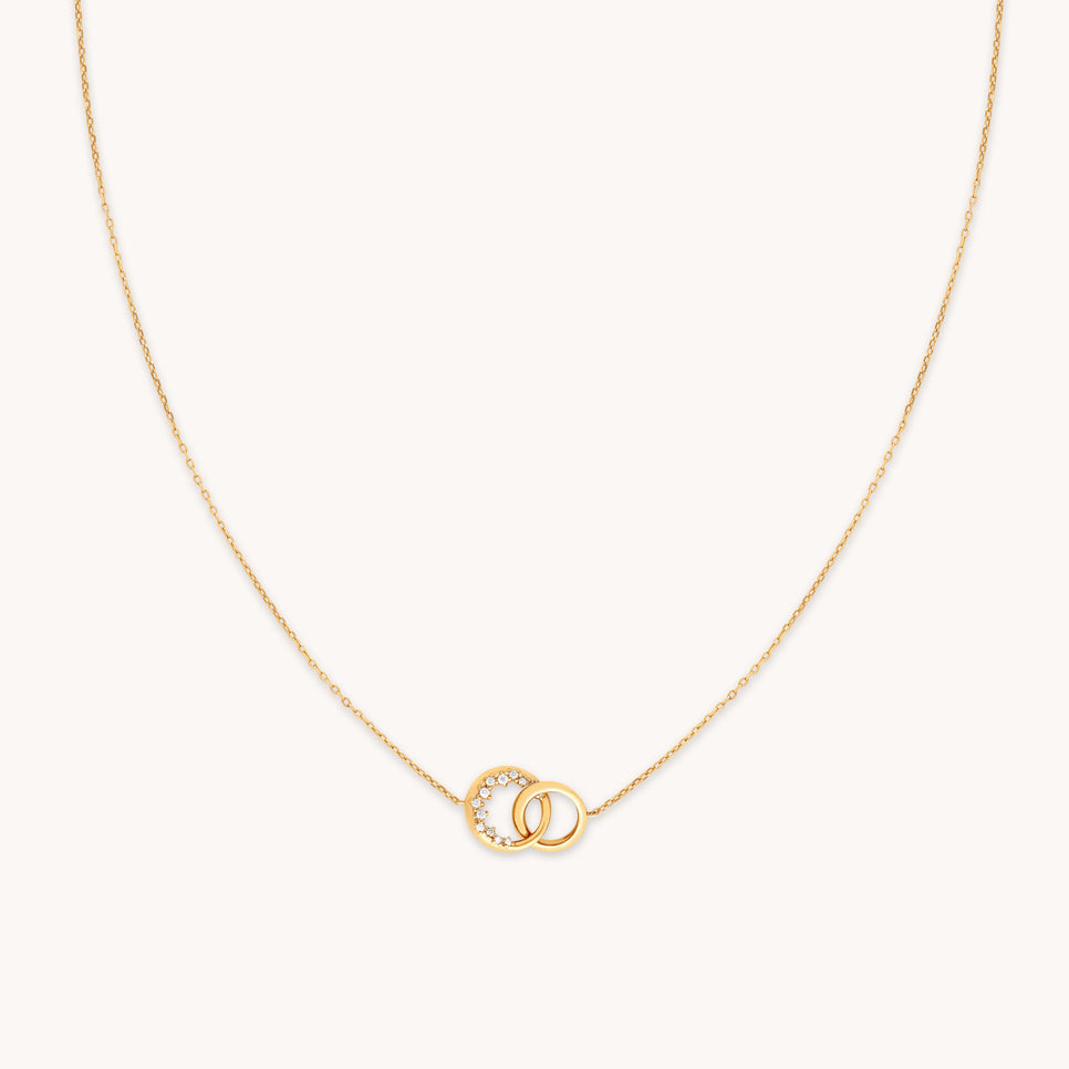 Orbit Crystal Pendant Necklace in Gold
