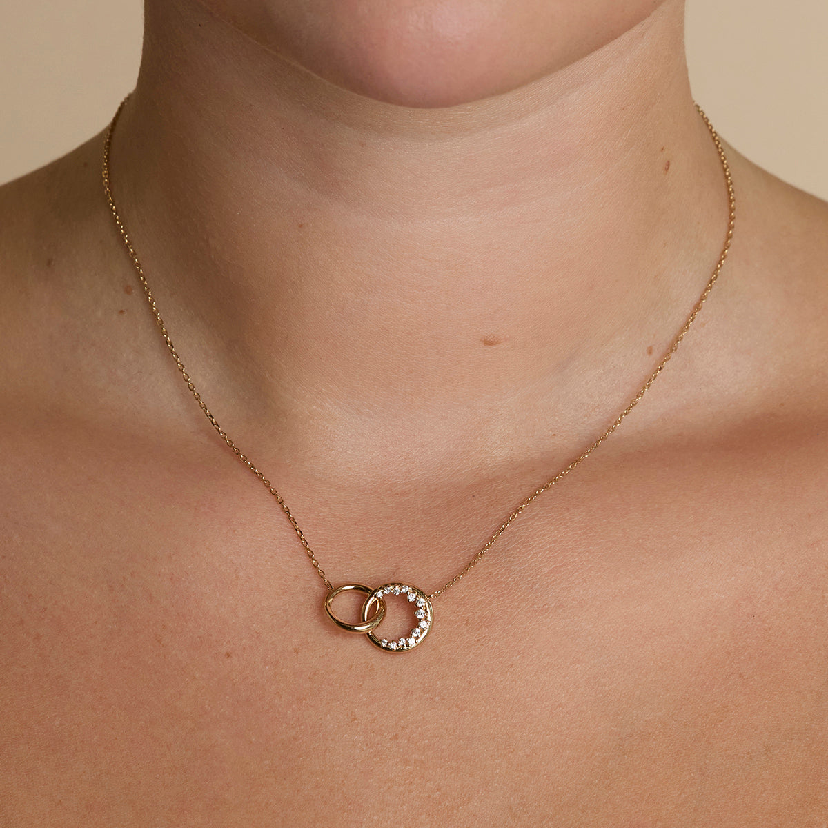 Orbit Crystal Pendant Necklace in Gold