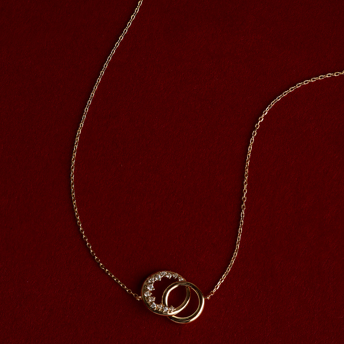 Orbit Crystal Pendant Necklace in Gold