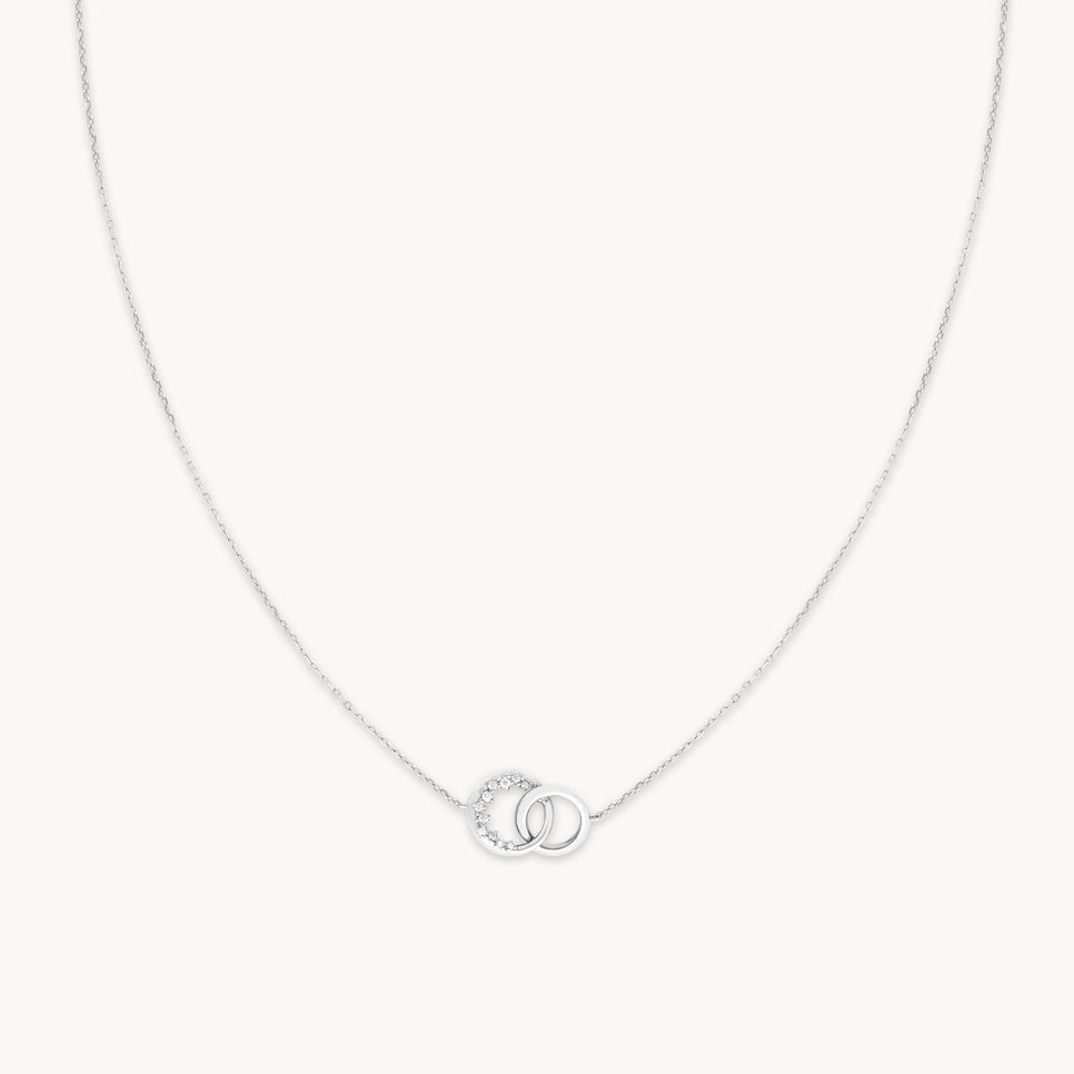 Orbit Crystal Pendant Necklace in Silver