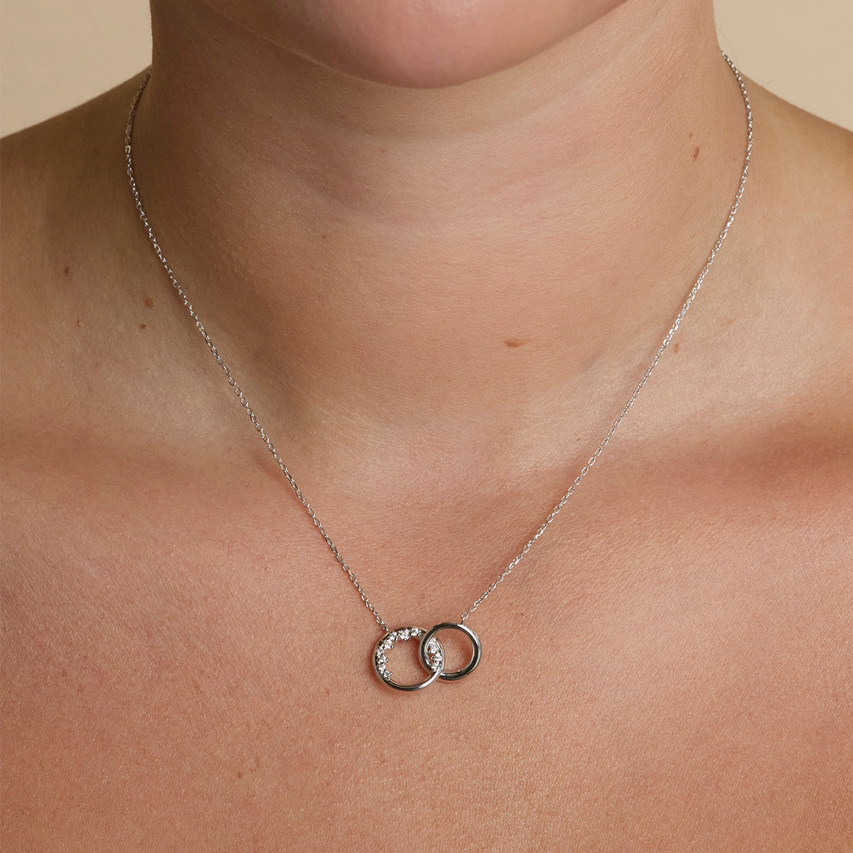 Orbit Crystal Pendant Necklace in Silver