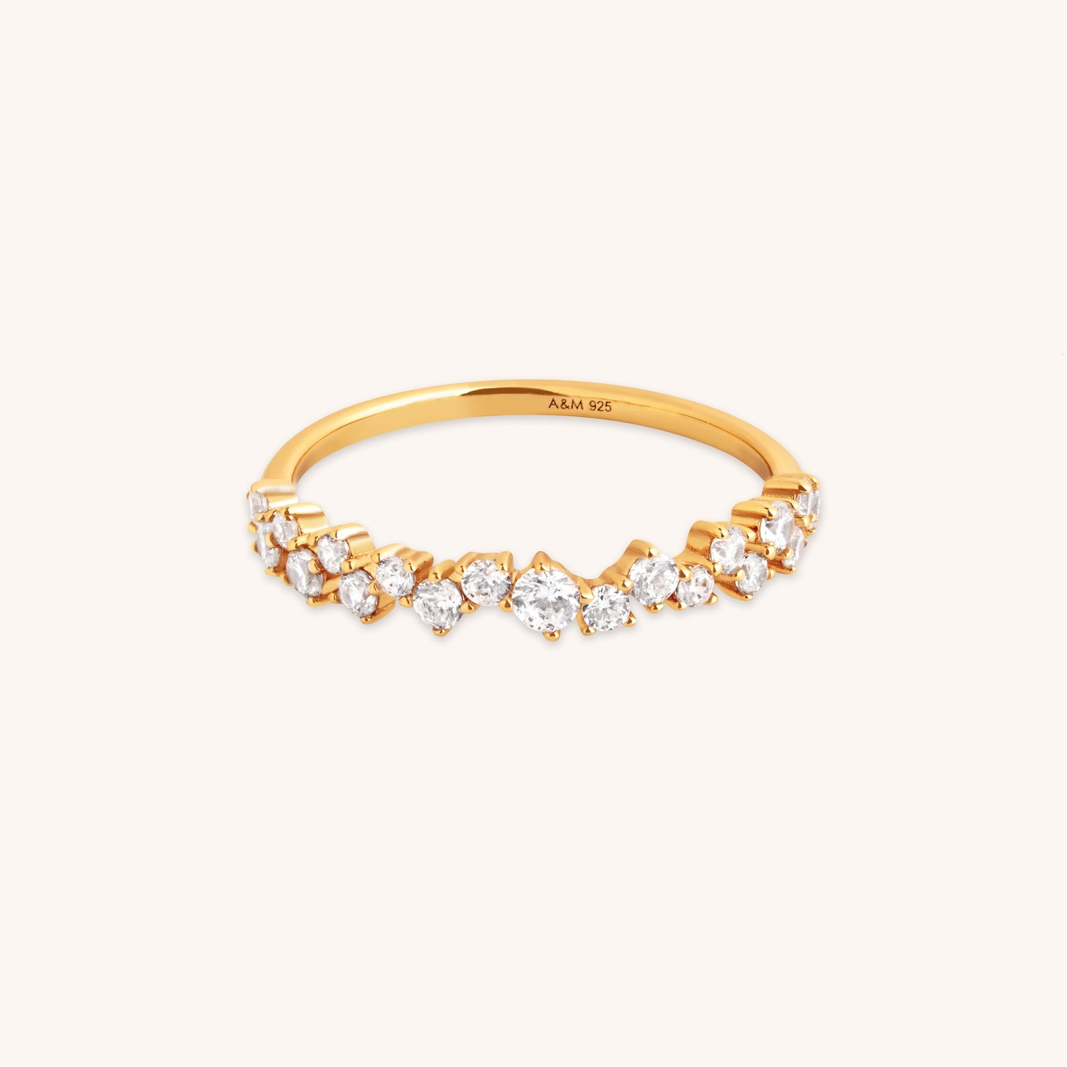 Crystal Scatter Band Ring in Gold