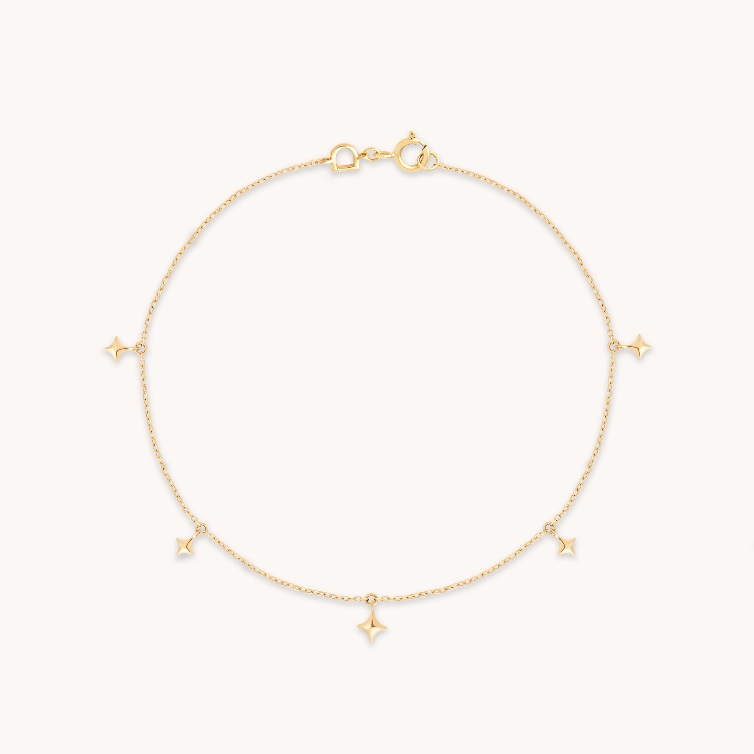 Cosmic Star Charm Bracelet in Solid Gold-Astrid & Miyu