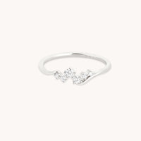 Diamond Cluster Ring in Solid White Gold-Astrid & Miyu