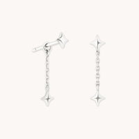 Cosmic Star Chain Studs in Solid White Gold-Astrid & Miyu