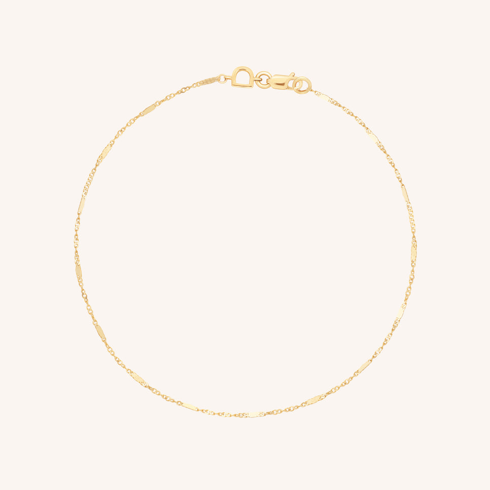 Astrid Story Chain Anklet in Solid Gold