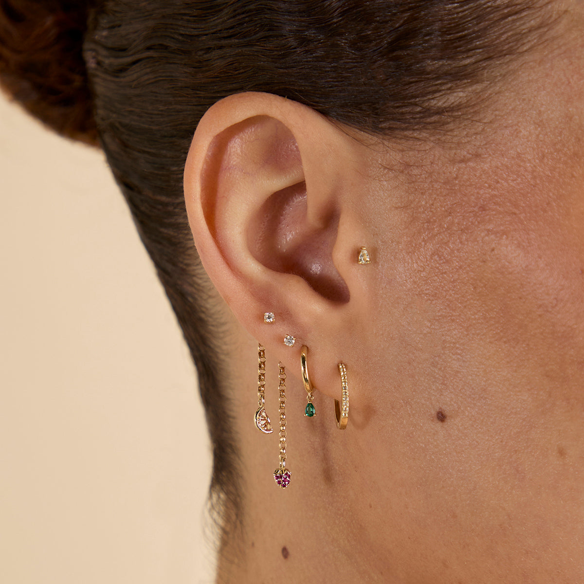 Orange Slice Charm 9k Gold