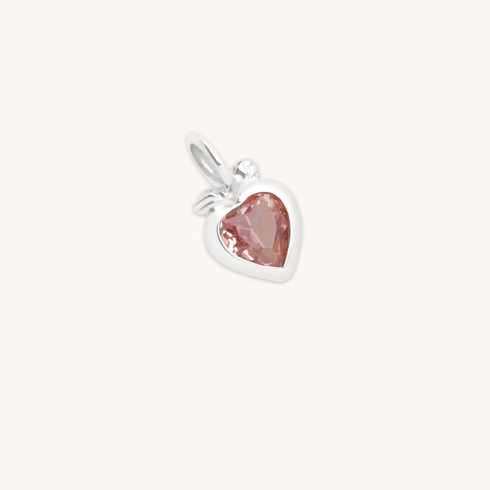 Peach Charm 9k White Gold