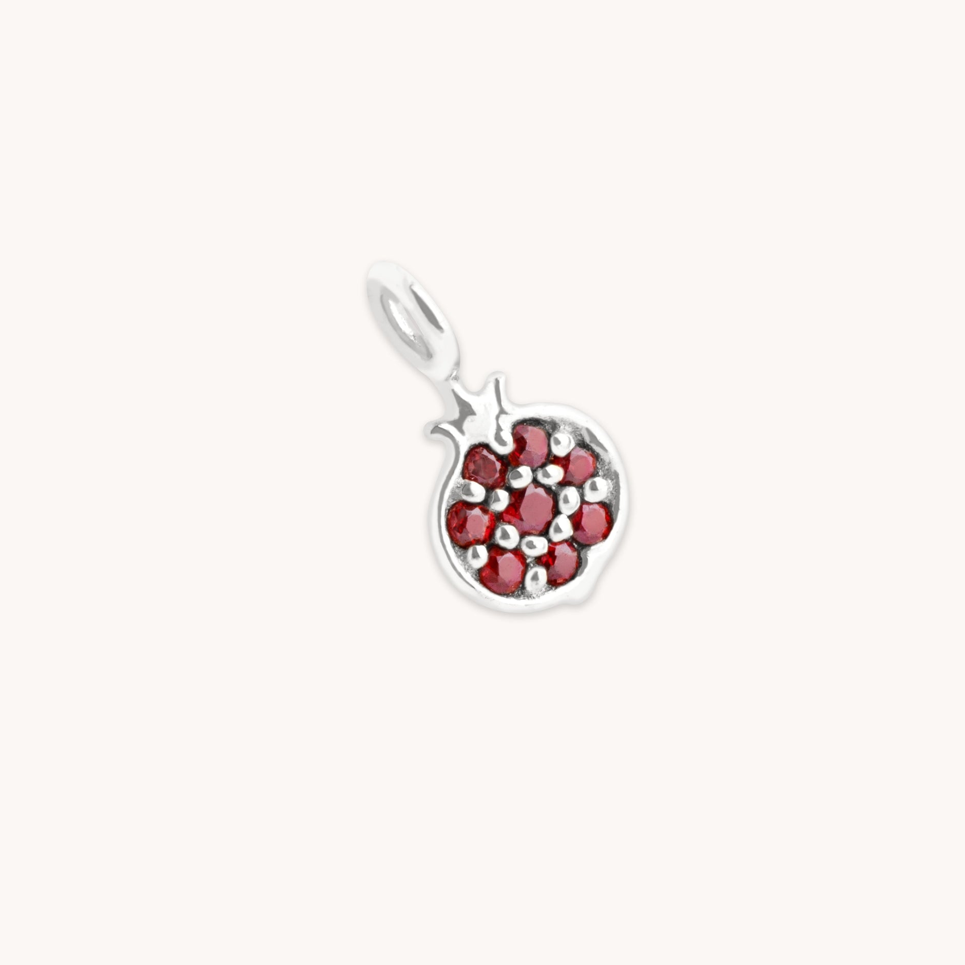 Pomegranate Charm 9k White Gold