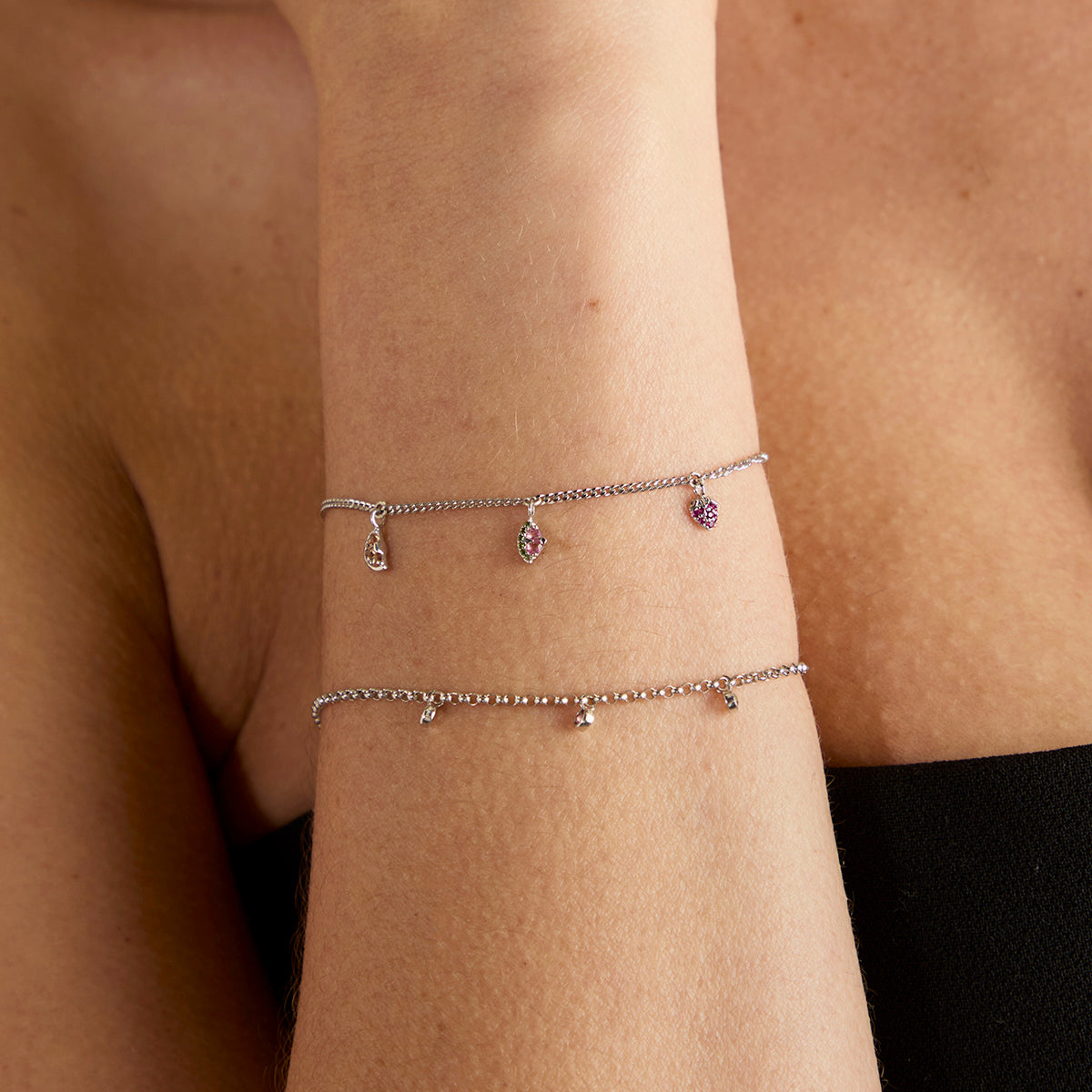 Watermelon Charm 9k White Gold